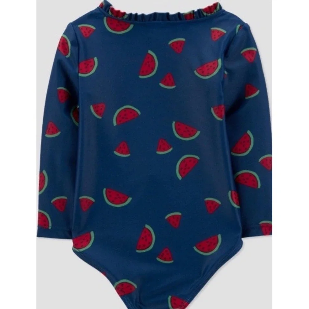 Carter's Baby Girl's UPF 50 Long Sleeve Bathing Suit - Watermelon Size 12 Months